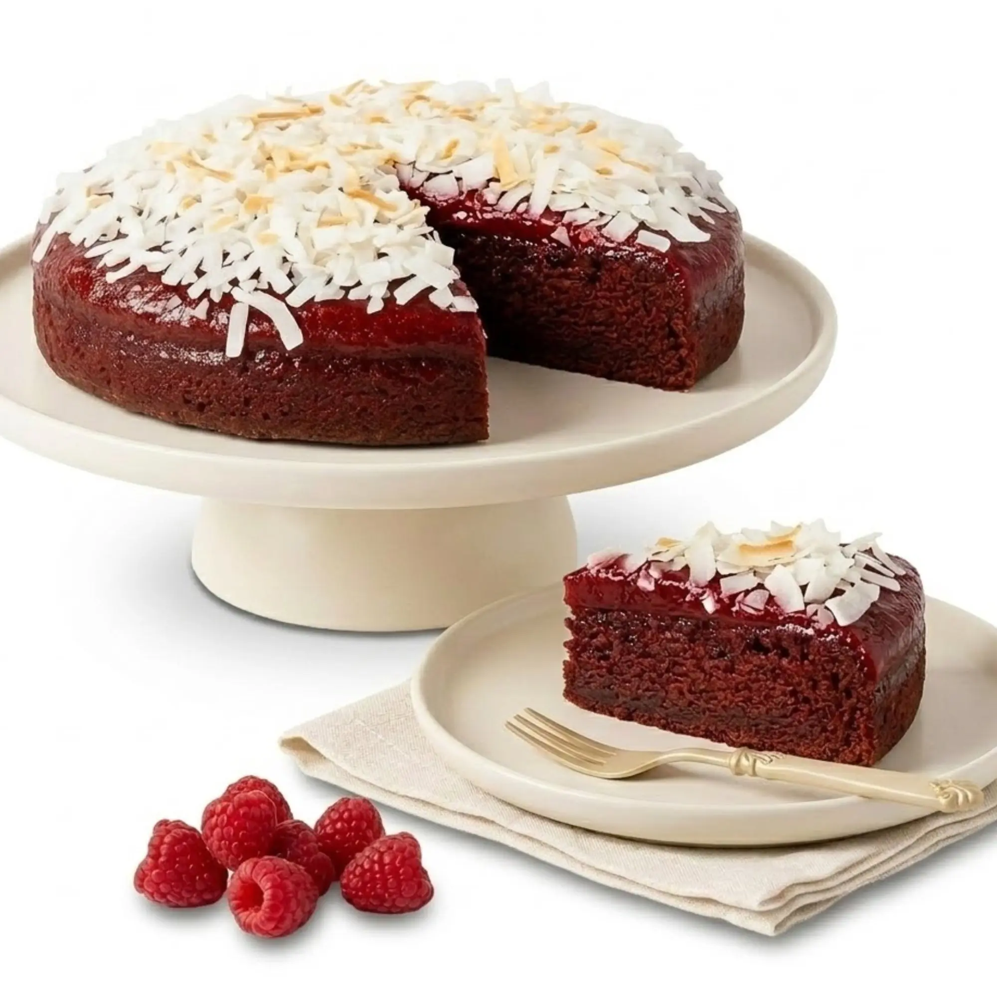 Andy Anand Gluten-Free Raspberry Chocolate Truffle Coconut Cake, 9-Inch, 2.8 lb – Handcrafted, Real Cream & Chocolate, Birthday Gift Box