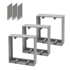 3/4” Double Gang Receptacle Outlet Box Extender,Gray Electrical Outlet Extender for Electrical Outlet Box,A Great Helper for Outlet Box Adjustments,3Pack