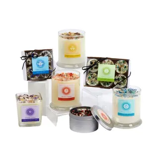 Chakra Candles with Crystals - Seven Chakra Candle - 7 Chakra Crystal Candles - Chakra Gift - Chakra Balancing Candles - Soy Wax - Handmade!