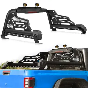 MONOKING Carbon Steel DIY Roll Bar - Adjustable, Customizable Setup, Pod & 3rd Brake Light Chase Rack, Tonneau Cover-Compatible for Tacoma, Gladiator JT, Tundra, Frontier, Canyon, Colorado, Ranger - DIY Enthusiasts, Enhances Vehicle's Utility Parts Auto