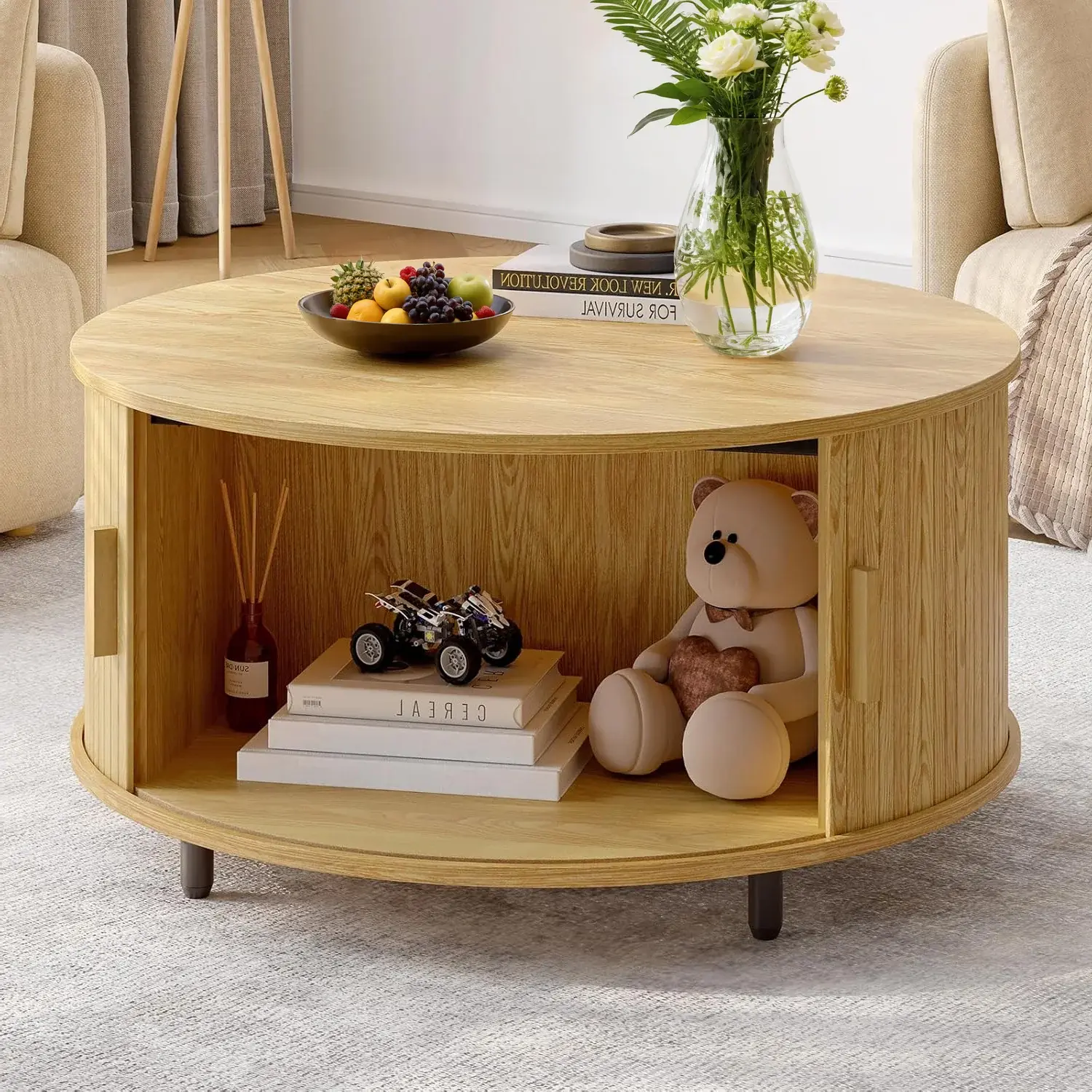 Rotating Coffee Table-Oak