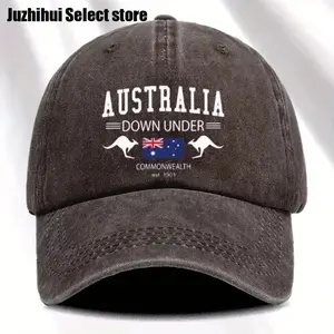 1pc Australian Outback Baseball Cap - Lightweight Adjustable Dad Hat with Vintage wash, NON-Stretch Fit for Hiking, Fishing, Travel - Perfect Aussie-Themed Birthday or Vacation Gift (Men & Women) - Easy Hand Wash Care, Fishing Accessory