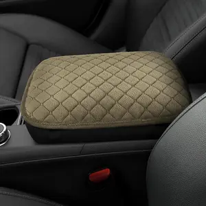 Center Console Pad Protector, Comfortable  Armrest Seat Box Cover/Cushion Universal for /SUV Cushion Accessories(Kahki)