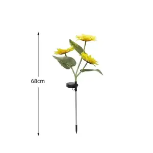 【SummerWins】【DealsForYouDays】2026 New Garden Decorate 2/4 PCS Solar LED Sunflower Lights Realistic Night Glow for Yard Lawn Patio Porch Waterproof IP65 Energy Efficient Outdoor Lighting Durable Plastic Flowers
