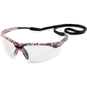 212 MAIN Old Glory Camo Conqueror Safety Glasses - Camouflage, ANSI Certified Eye Protection, 0.05 lbs, Ergonomic, Rubber Adjustable Strap & Contoured Temple Tips for All-Day Wear