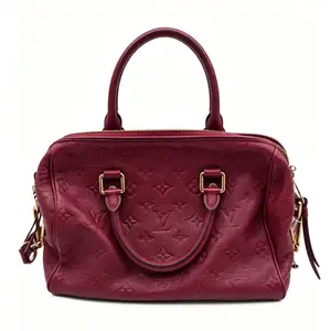 Pre-owned Louis Vuitton LV Purple Red Full Leather Embossed Speedy25 Shoulder Bag 26*15*15cm th260411220 ACTIVITY