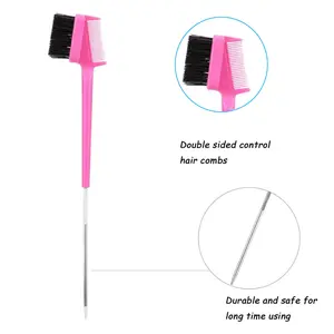Slick Back Hair Brush Set Bristle Brush Edge Control Teasing Comb for Women--4PX-XZX