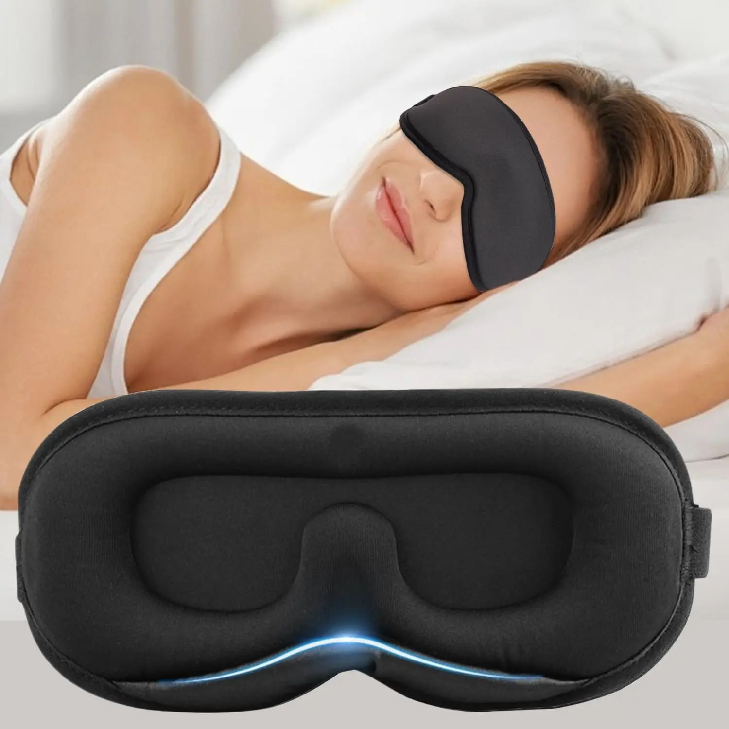 3D Sleep Eye Mask, Cotton Anti-Light Eye Mask, Comfortable Non-Irritating Eyelid, Travel and Night Sleep Pillow Case, Eye Masks For Sleep, Sleeping Mask, Sleeping Eyemask