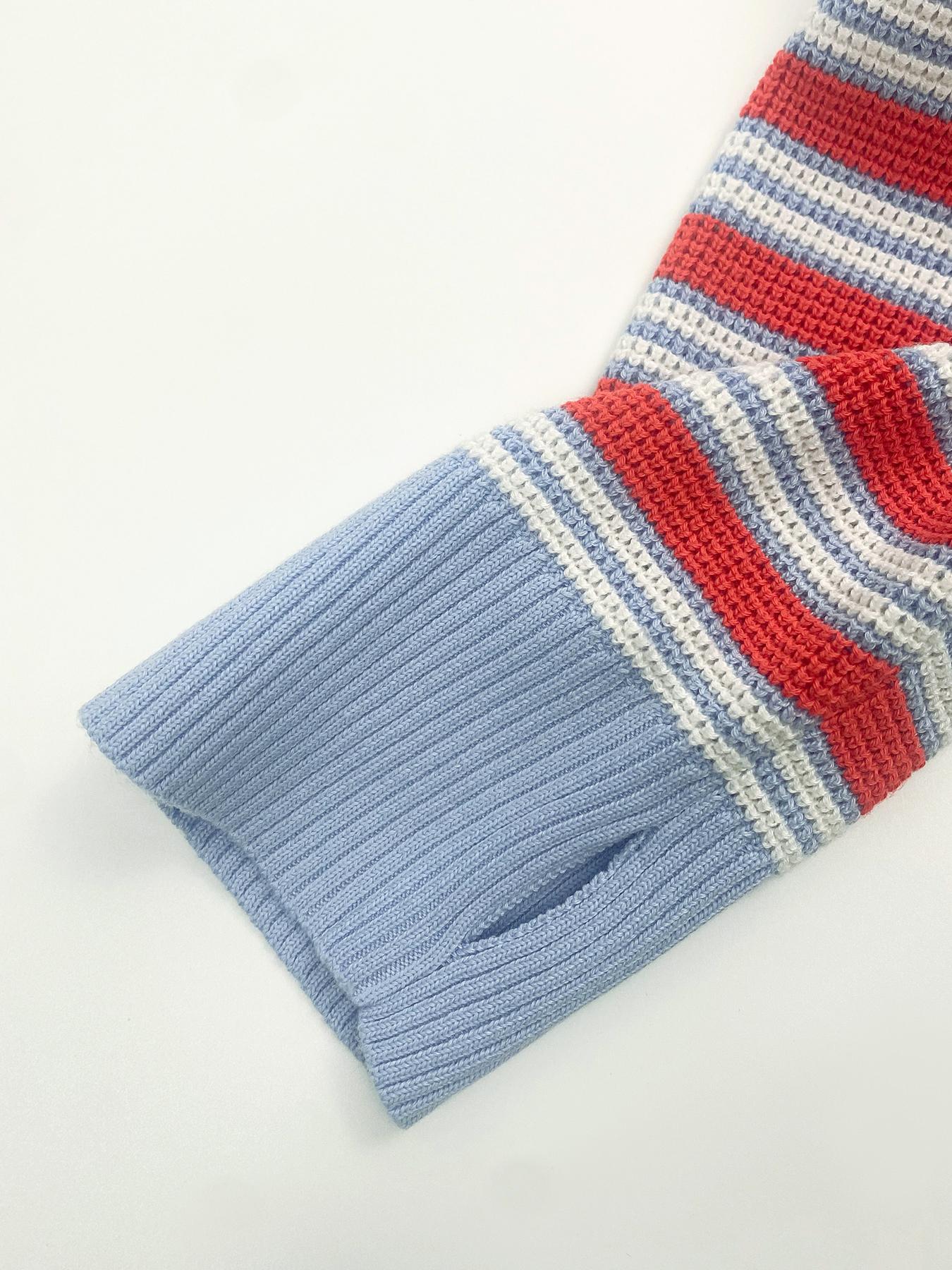 Wodubu Women's Knitwear Sweaters - Half-Zip Striped Ribbed Knit Tops, Long Sleeves, Casual Oversized Fit, Style Options: Mock Neck, V-Neck, 2026 Fall Winter Clothes