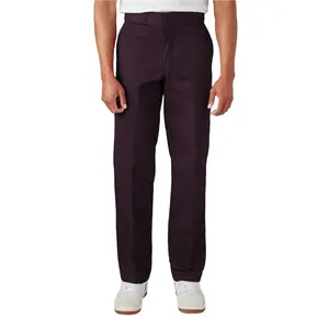 Dickies Men's Original 874® Work Pants Maroon Plain All Seasons Durable Twill Reinforced Seams Welt Pockets Wide Tunnel Belt Loops