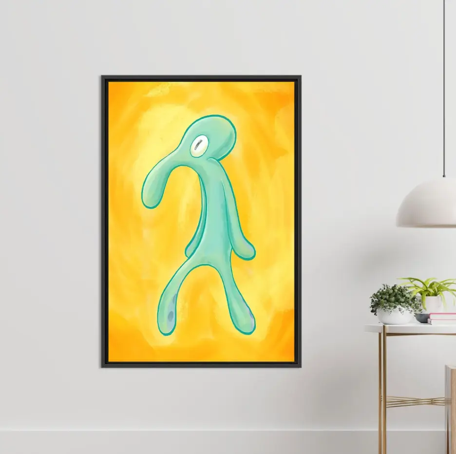 Bold And Brash Unframed Poster, Squidward Canvas, Modern Poster Art, Home Decor