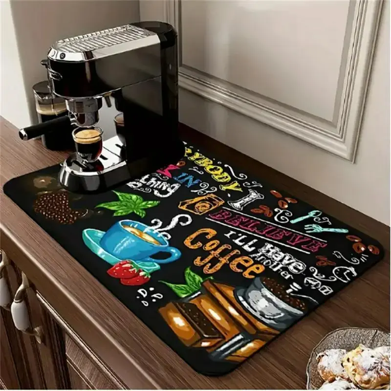 Coffee Machine Mat, 1 Count Non-slip Coffee Machine Placemat, Coffee Bar Mat, Coffee Machine  Kitchen Countertop Mat, Home Household Kitchen Accessories, Coffee Maker Mat, Coasters
