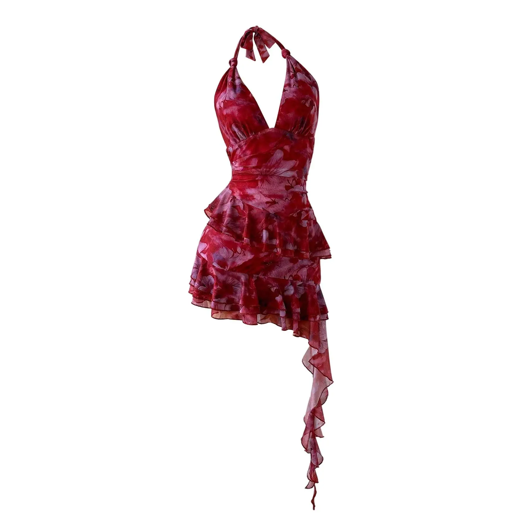 Y2k Mesh Mini Dress Floral Halter Backless Fairy Dress Ruffle Going Out Dress Wedding Guest Dress - TikTok Shop Y2k Mesh Mini Dress Floral Halter Backless Fairy Dress Ruffle Going Out Dress Wedding Guest Dress - TikTok Shop
