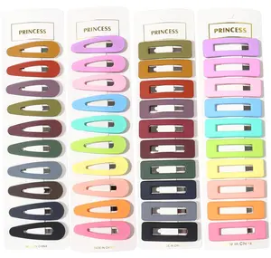 40Pcs Matte Snap Hair Clips for Women & Girls Cute Solid Candy Color Barrettes 5cm Premium Resin Plastic Hair Accessories SnapClip20A