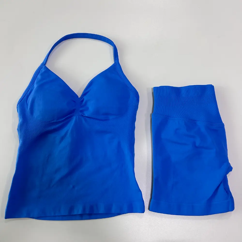 2Pcs Impact Gym Set Women Backless Tank Tops High Waist Scrunch Seamless Shorts Gym Suit Fitness Clothes Activewear Workout Sets Adjustable Wrap Bikini for Long Sleeve Men's Sun Protection Hoodie new work out fashion time off sports wear bra affordable