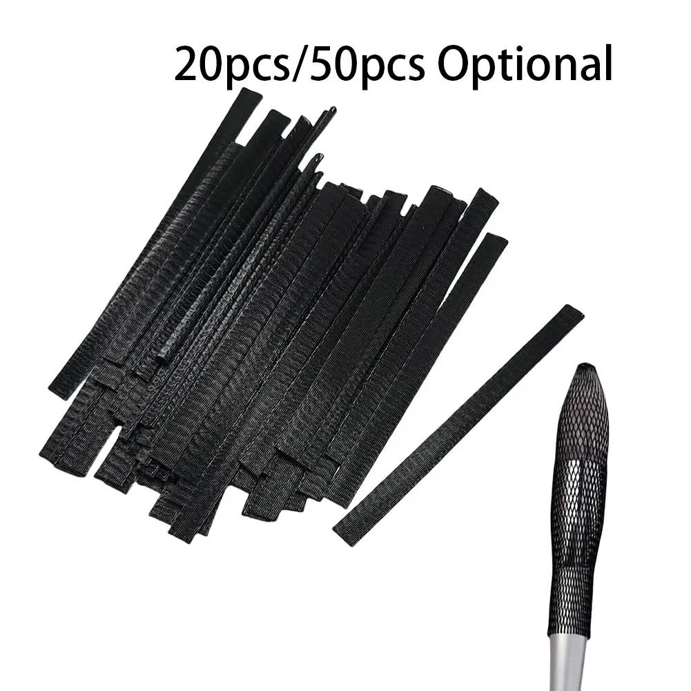20/50pcs Plastic Makeup Brush Protector Set, Stretchable Mesh Covers, Ideal for Storage & Travel,   No Brushes Included