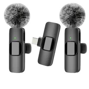 Wireless Lavalier Microphone, USB Rechargeable Wireless Microphone, Directional Sensing Lavalier Microphone, Suitable for Interviews, Videos, Audio