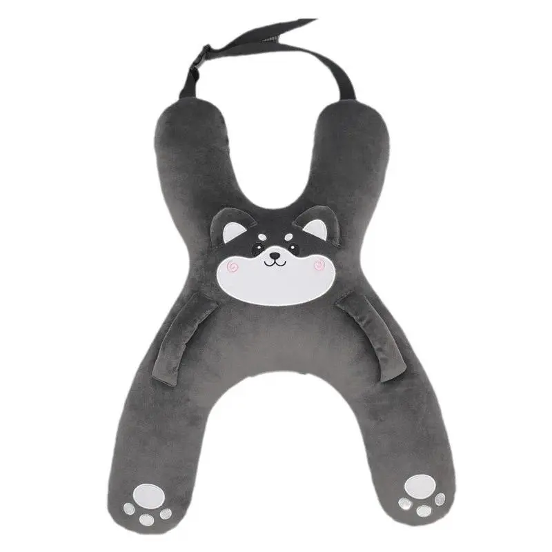 Prevent Leaning Head Back Seat Sleeping Comfort During Long Distance Travel Kids Car Neck Pillow with Seat Belt Safety Sleep Aid