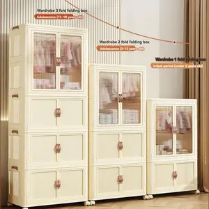 1 Folding Closet + 3 Folding Boxes No Installation Wardrobe Can Be Hung Clothes Storage Cabinet Bedroom Clothes Storage Cabinet Easy Storage Goodbye Chaos With Folding Cabinets To Create A Unique Home Style