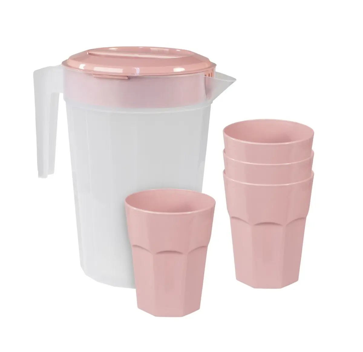 Camp Casual CC013RR Rustic Red Drinkware Glass Set - 6-Piece Pitcher & Jugs Set