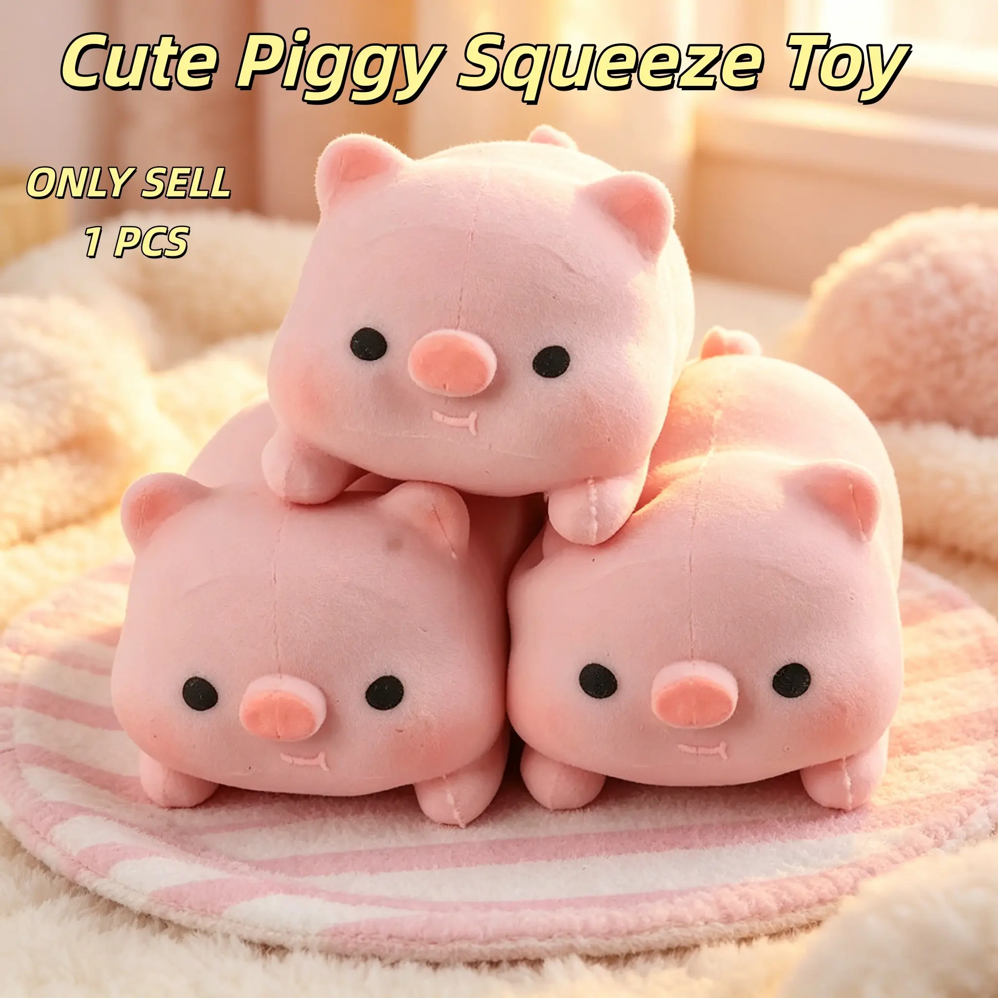 Cute Pig Squishy Toy, Animal Squishies, Soft Texture Stress Relief, Decompression Squeeze, Relaxing Fun Gift, High Aesthetic Creative Healing Present, Perfect for Family and Friends
