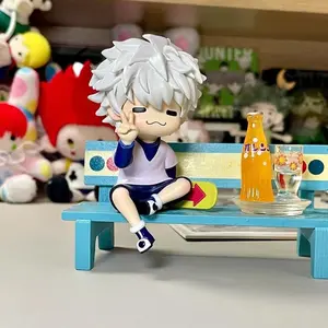 Cute Chibi Killua Zoldyck Hunter x Hunter Cat Style Figure Anime Mini Statue Desktop Ornament Collectible Model Lovely Birthday