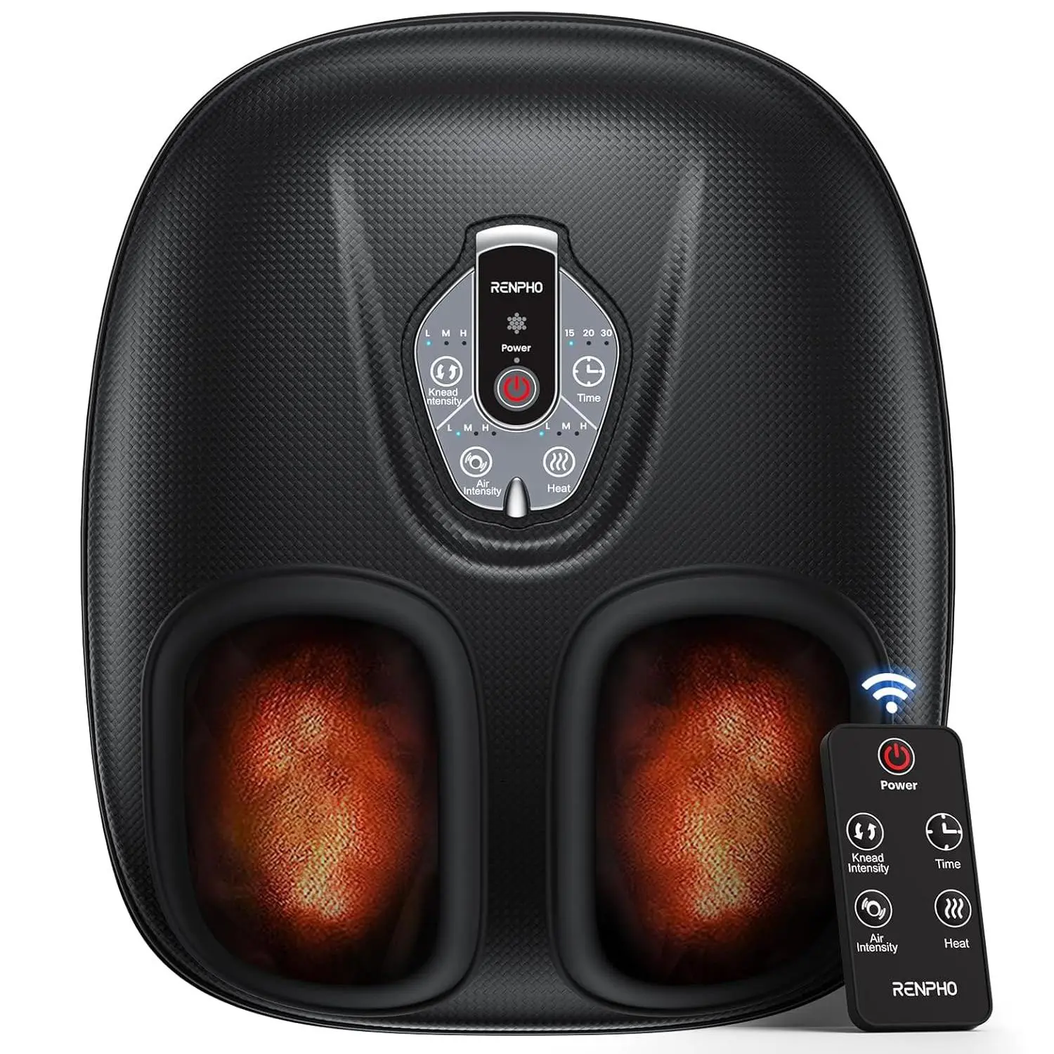 RENPHO Foot Massager with Heat, Birthday Gifts for Women, FSA Eligible HSA Plantar Fasciitis Relief, Deep Kneading Therapy for Home & Office, 3 Heat, 3 Compression Levels, Remote, Fits up to Size 12