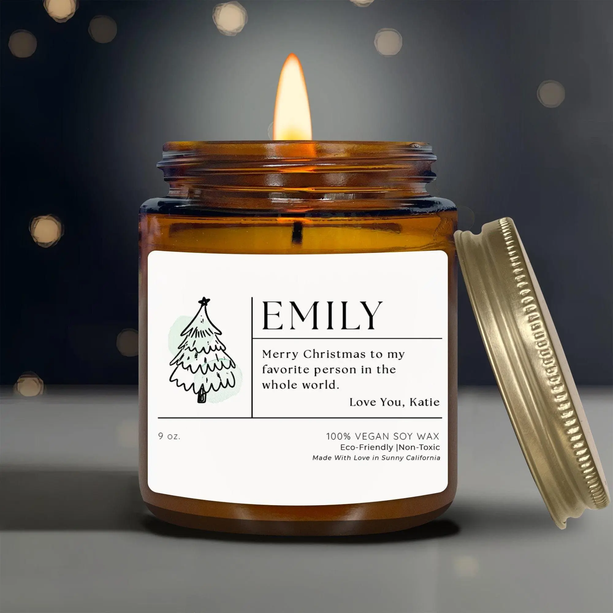 Custom Message Christmas Candles, Personalized Christmas Candle, Custom Name Candle, Holiday Gift, Merry Christmas Candle for Friends