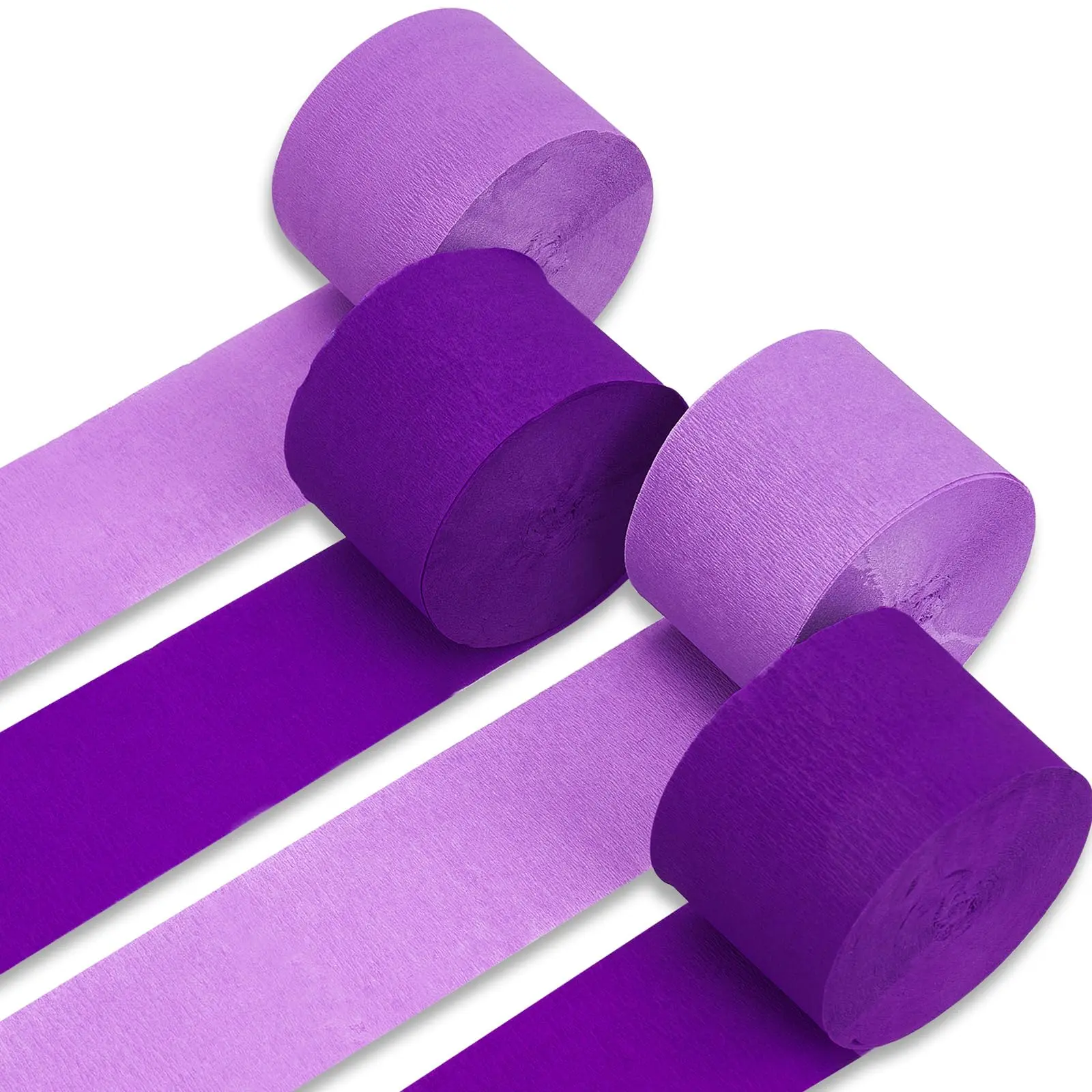 PartyWoo Purple Crepe Paper Streamers, 4 Rolls (1.8 in x 82 ft Each, 328 ft Total) - Home & Festive Party Decor for Wedding, Birthday Celebrations