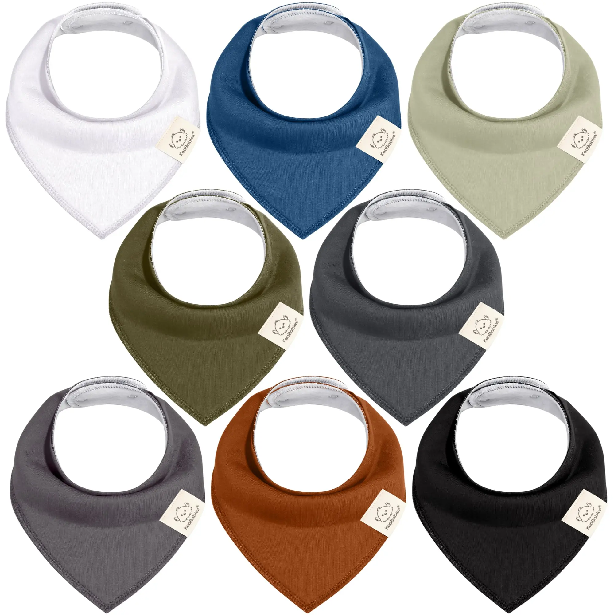 8-Pack Organic Baby Bandana Bibs for Boys, Girls - Super Absorbent Triangle Baby Bibs for Drooling and Teething Infant, 100% Cotton Extra Soft for Newborn, Infant 0-36 Months