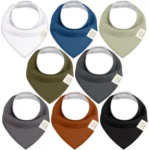 8-Pack Organic Baby Bandana Bibs for Boys, Girls - Super Absorbent Triangle Baby Bibs for Drooling and Teething Infant, 100% Cotton Extra Soft for Newborn, Infant 0-36 Months