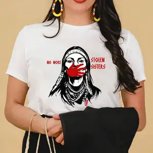 No More Stolen Sisters MMIW Shirt Native American Indigenous Women Awareness Red Handprint Graphic Shirt Native American  Support MMIWG Movement Graphic Tee