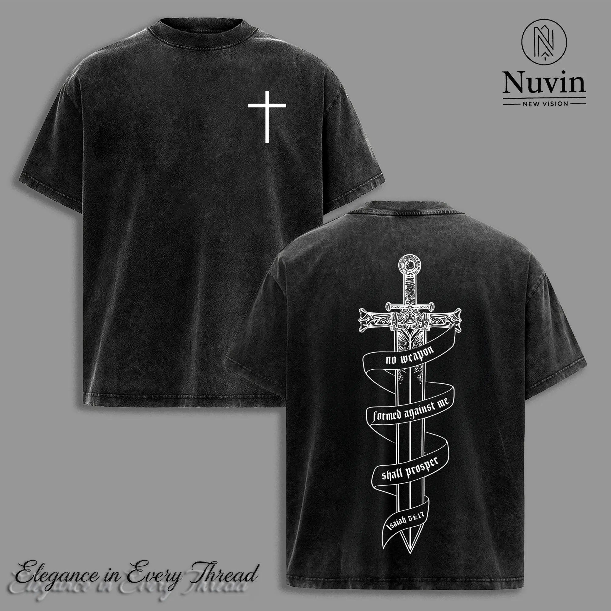 No Weapon Formed Against Me Vintage Washed Oversized Christian T