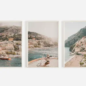 Positano Italy Prints, Amalfi Print Set, Set of 3 Unframed Poster Prints, Amalfi Coast Wall Art, Positano Printable, Italy Poster Set, Boho Decor, 3 Prints