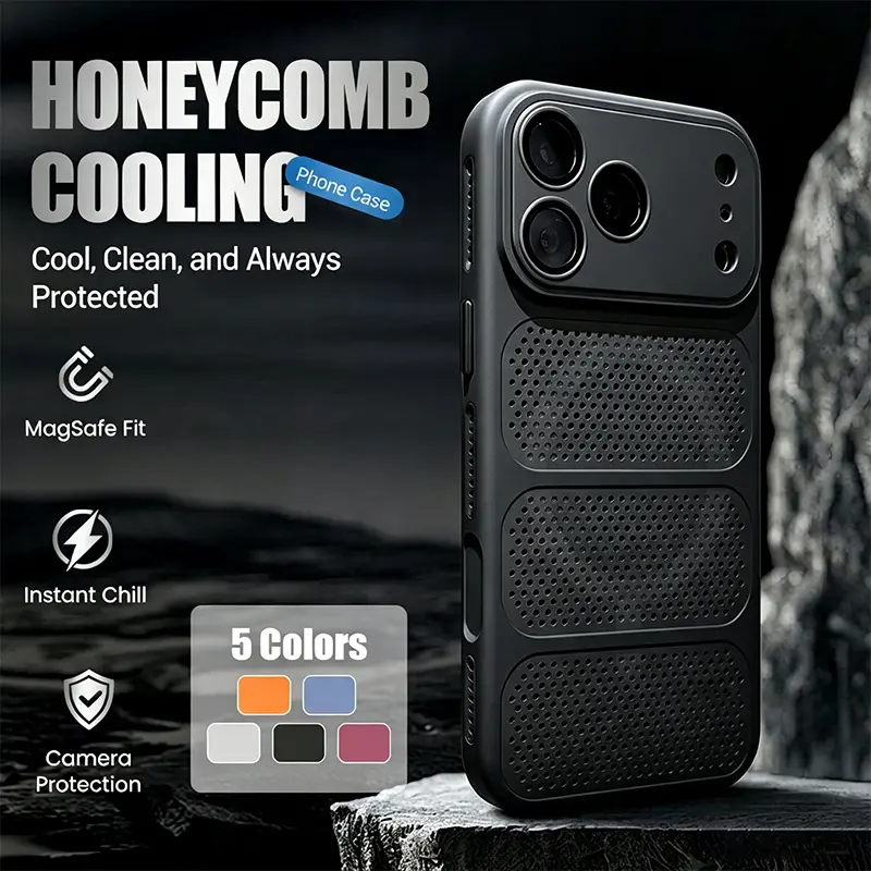 Honeycomb Cooling MagSafe Shockproof Phone Case for iPhone