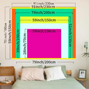 1pc Linen UV Reactive Glow-in-the-Dark Tapestry - Anime/Manga Black Light Hanging Print, Glowing Pentagrams, Kanji-like Characters, Glowstick-Activated Fluorescent Home Decor Gift for Teenage Bedroom (No Electricity)