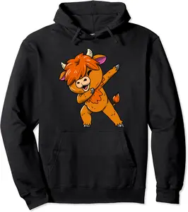 Dab Highland Funny Boys Girls Dabbing Highland Cow Pullover Hoodie - Parisbus Shop 22B0BMJF5X9F