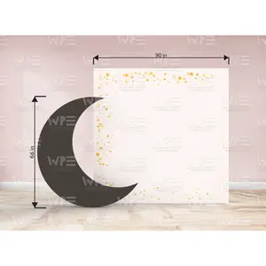 Over the Moon" Crescent Moon Backdrop