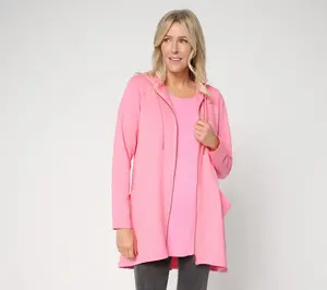 LOGO by Lori Goldstein Regular Zip Front Hoodie with Pockets