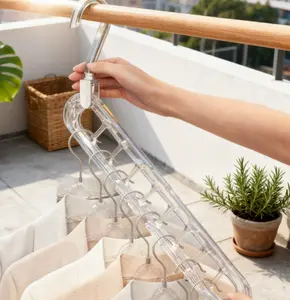 9-Hole Magic Hangers 3/5-Pack Ultimate Dorm Essential 360° Rotating Space-Saving Closet Organizer Heavy-Duty Vertical Storage for Small Closets Industrial-Grade Strength Fabric-Safe Non-Slip Finish - Hanging, Smooth house