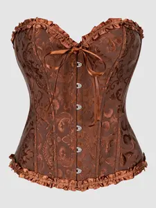 Women's Lace Waist Cincher Corset, Elegant Court Style Body Shaper, Vintage Style, Halloween Christmas Party Dress Belted Bodysuit