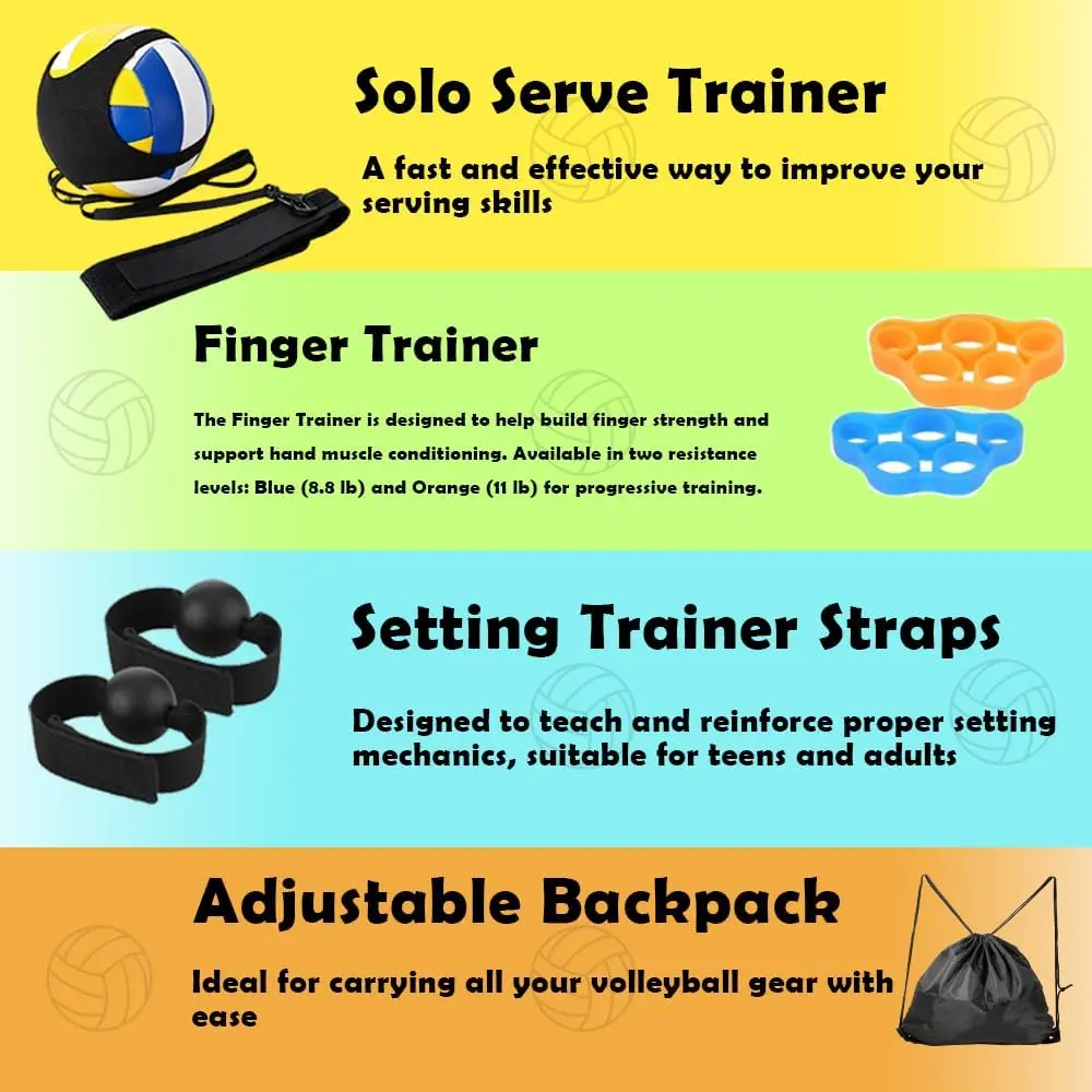 Volleyball Serve Trainer & Rebounder Training Kit – Adjustable Solo Volleyball Trainer for Volleyball Serving Practice and Volleyball Training Equipment for Beginners & Players Volleyball Serve Trainer & Rebounder Training Kit – Adjustable Solo Volleyball Trainer for Volleyball Serving Practice and Volleyball Training Equipment for Beginners & Players