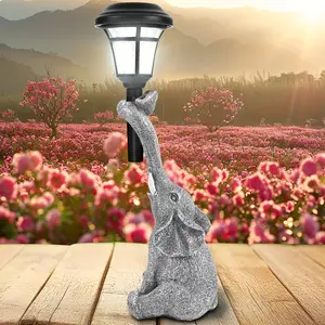 Solar Bronze Elephant Statue Lamp - Perfect for Garden, Lawn, Balcony, Porch and Pond Decoration | Rechargeable, Switch-Controlled Outdoor Lighting | Unique Gift Idea