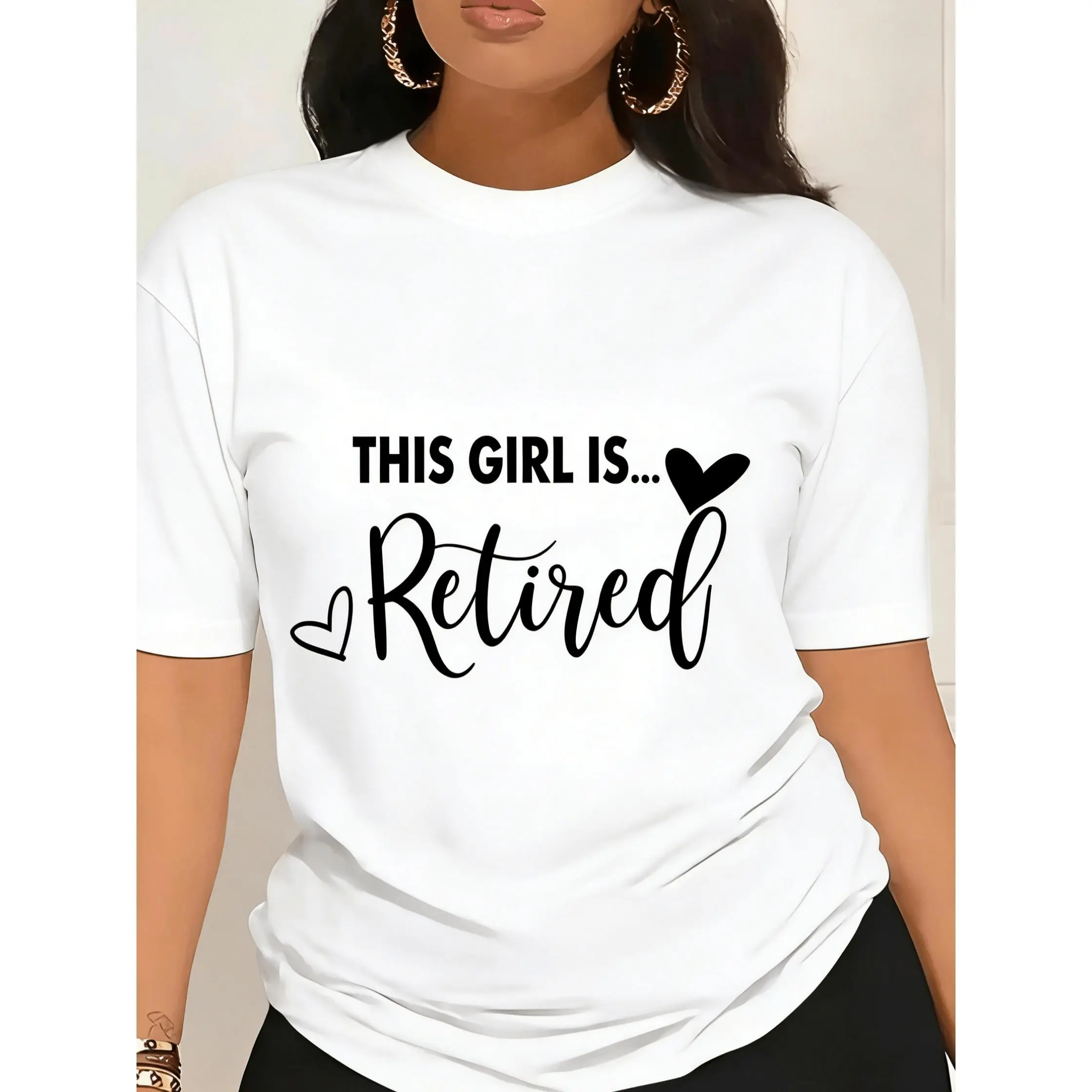 Women's Graphic Casual Tee, Shortsleeve Round Neck Top for Ladies in Soft Cotton with a Relaxed Fit for Summer Days