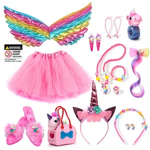 Unicorn Role Play Costume Set, Makeup Dress-Up Toy, Birthday Gift, Holiday Present, Suitable for Ages 3+, Kids' Party Favors