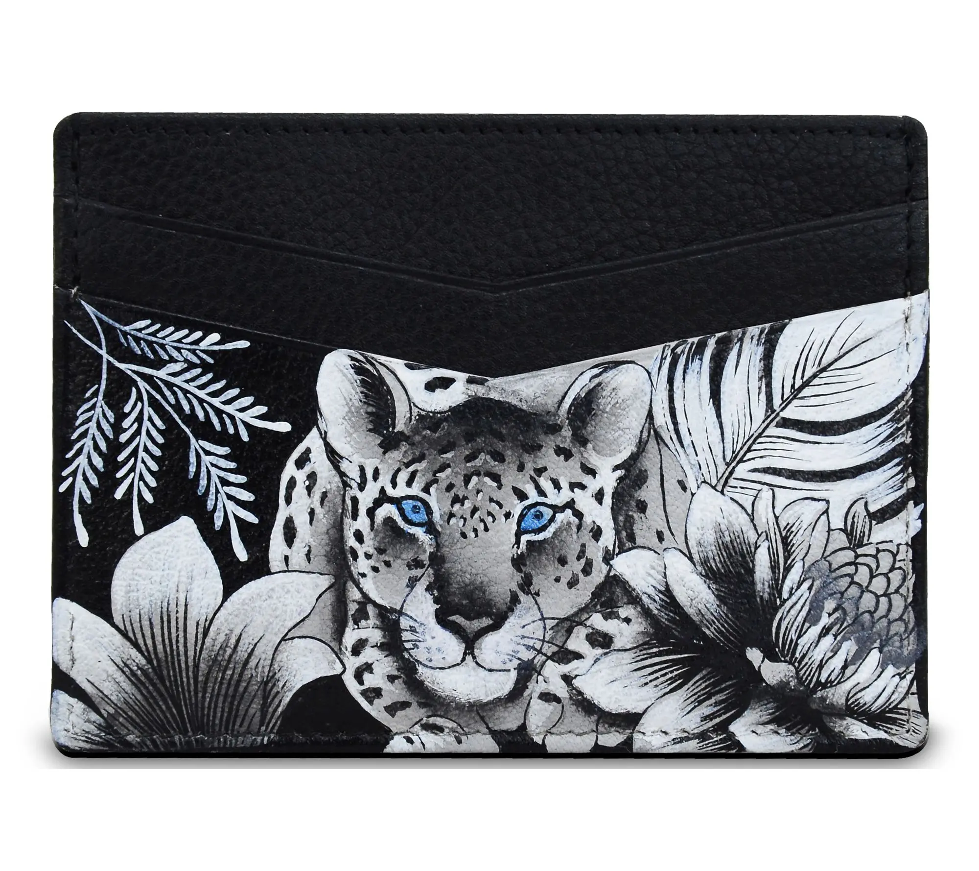 Anushcka Painted Leather Credit Card Case
