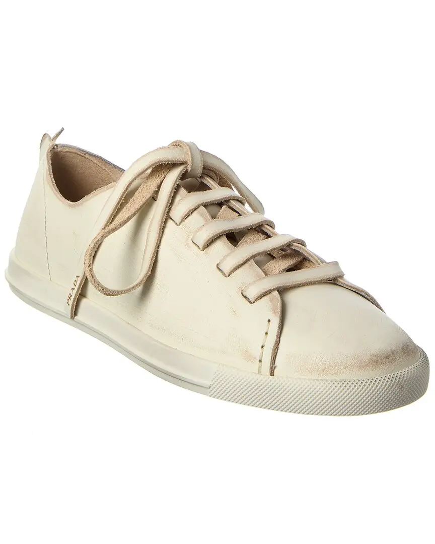 Prada Antiqued Leather Sneaker