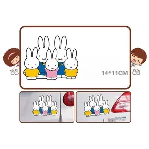 Kawaii Miffy Car Decal Cute Cartoon Bunny Scratch Cover for Vehicle Body Creative Funny Rabbit Sticker with Adhesive Design Gift