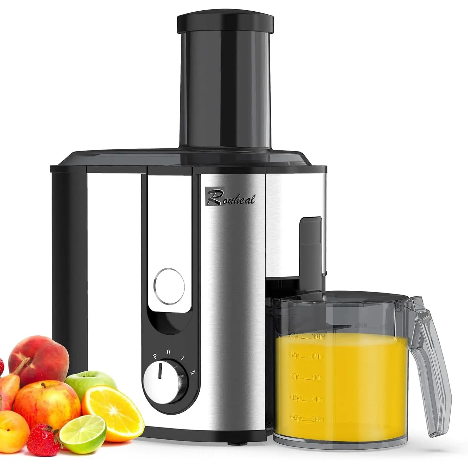 800W Power Centrifugal Juicer, 3-in Big Mouth Feed Chute, Stainless Steel BPA-Free Fast Compact Juice Extractor for Fruits, Vegetables, Bpa-Free Centrifugal Juicers, Compact Centrifugal Juicers