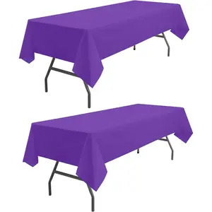 Purple Tablecloths Plastic 2 Pack Violet Disposable Table Covers 54 x 108 Inch. PEVA Table Cloths for Parties Birthday Wedding Engagement Festival Banquet Fits up to 8 Foot Rectangle Tables